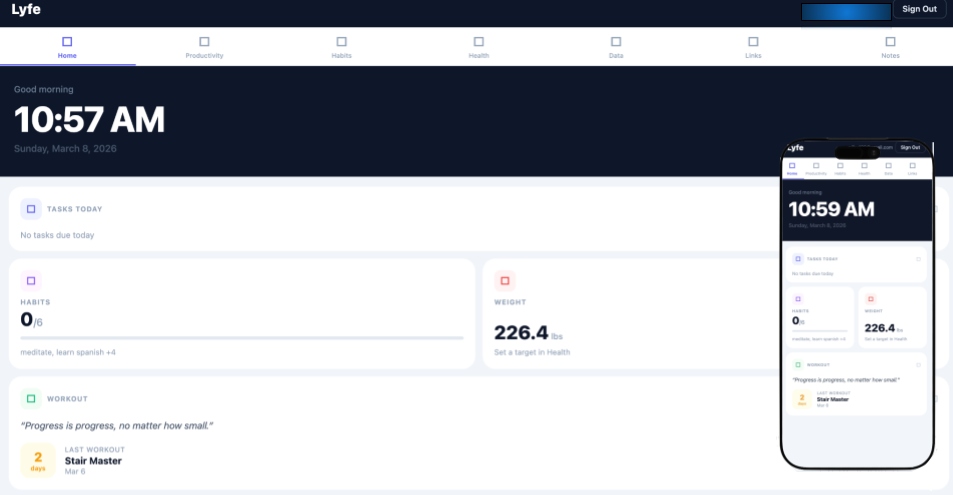 Lyfe: Cross-Platform "Life OS" & Productivity Ecosystem